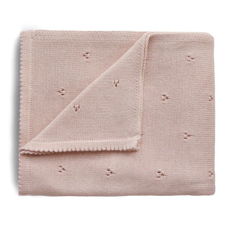 Mushie Knitted Pointelle Baby Blanket, -- ANB Baby
