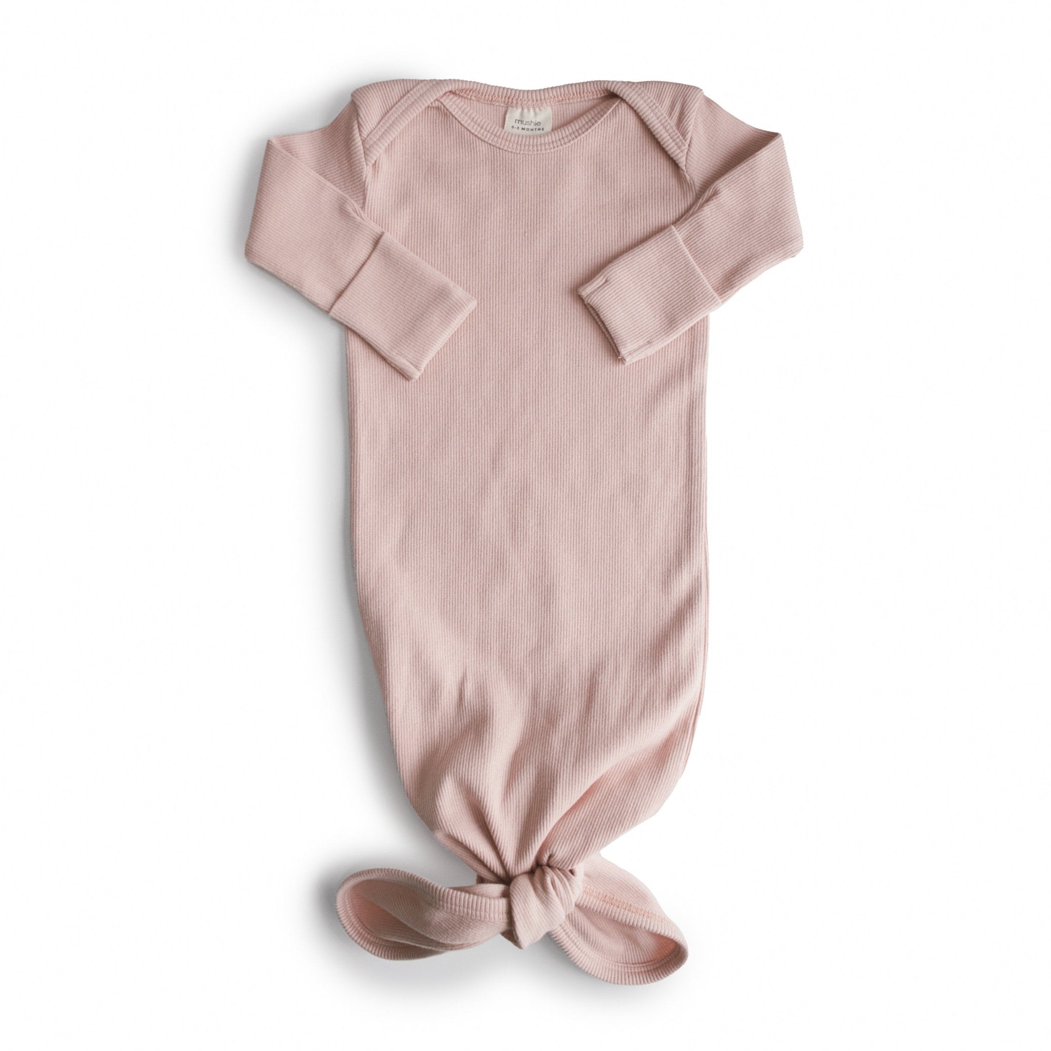 Mushie Ribbed Knotted Baby Gown - ANB Baby -810052465043$20 - $50