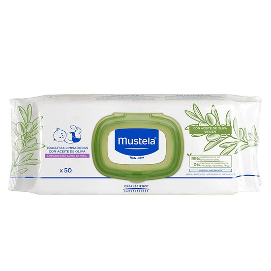 Mustela Cleansing Wipes with Olive Oil, 50 Count, -- ANB Baby
