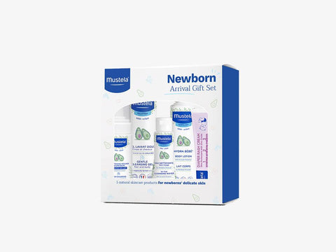 Mustela Newborn Arrival Gift Set, Baby Bathtime & Skin Care Essentials, 5 Items, -- ANB Baby