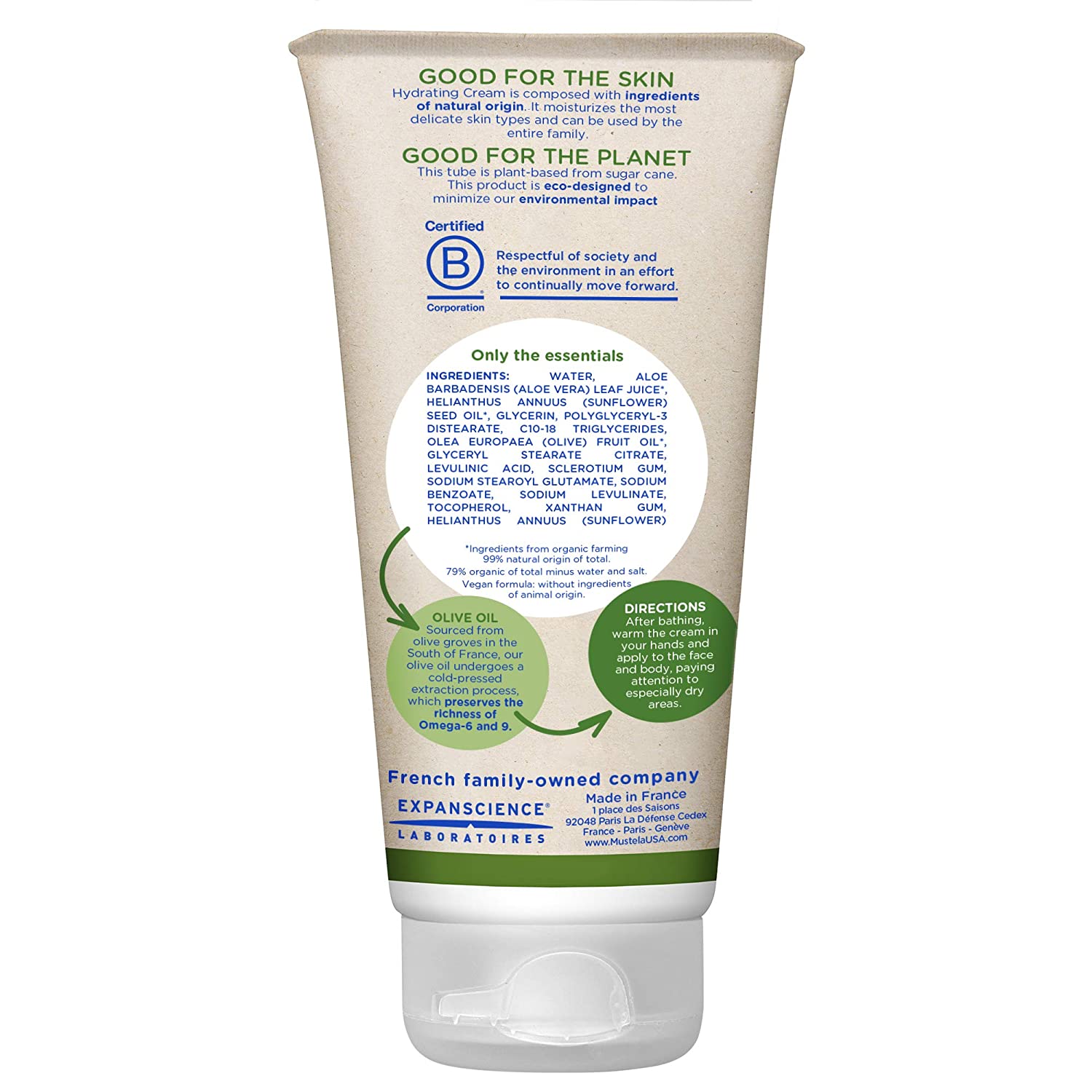 Mustela Organic Hydrating Cream with Olive Oil and Aloe 150 ml, -- ANB Baby