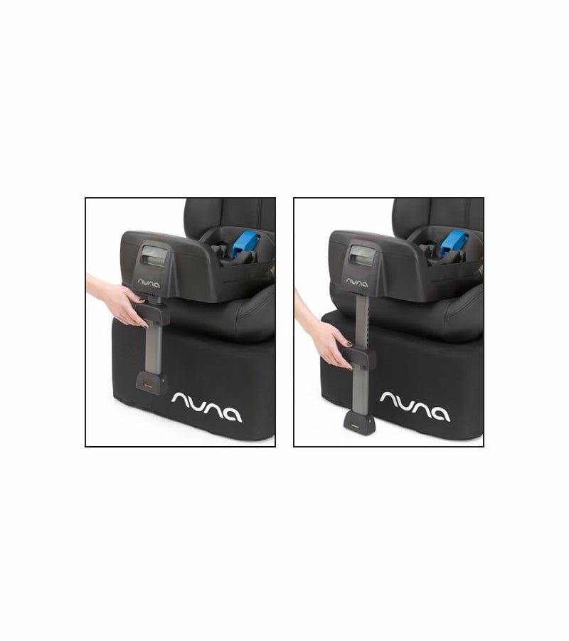 NUNA PIPA Infant Car Seat Base Only, adjustments shown.