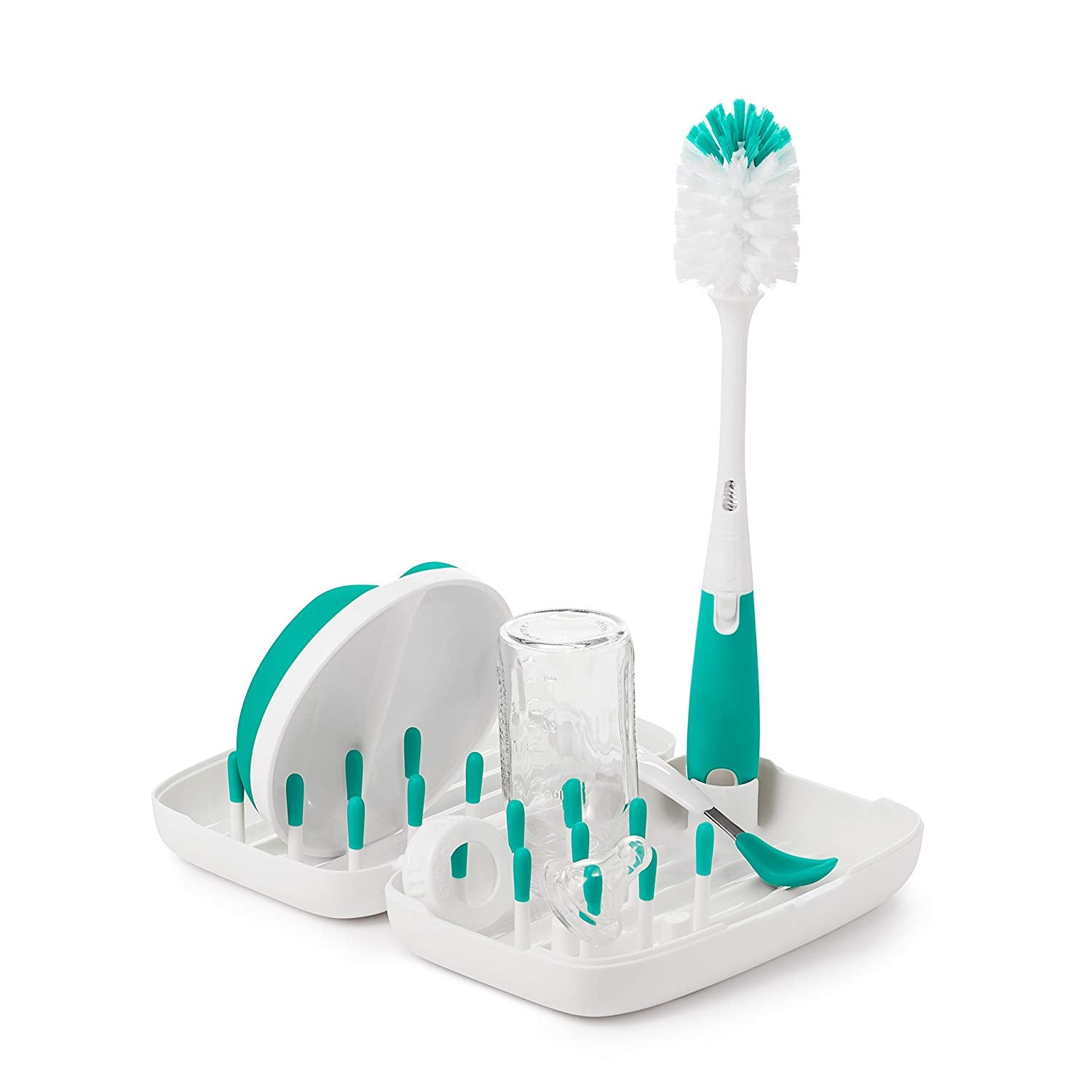 OXO TOT On-The-Go Drying Rack With Bottle Brush - ANB Baby -Bottle Cleaners