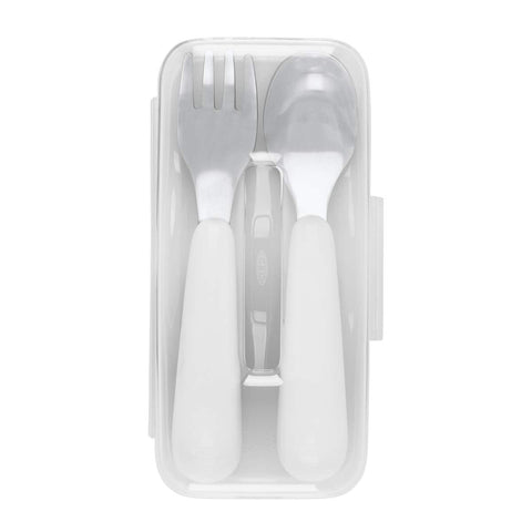 OXO TOT On-The-Go Fork And Spoon Set with Carrying Case - ANB Baby -Baby Fork Spoon Set