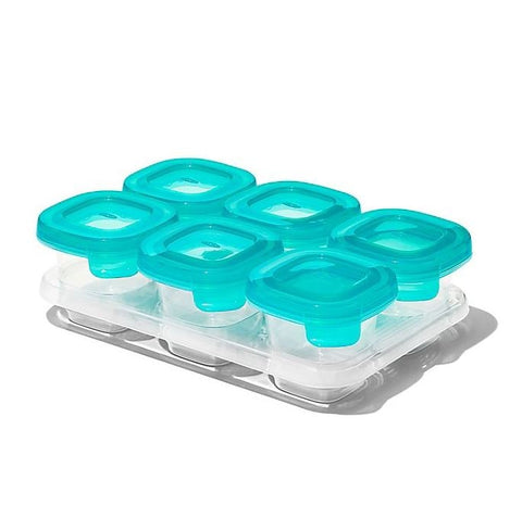 OXO Tot Silicone Baby Blocks, Teal - ANB Baby -baby food containers