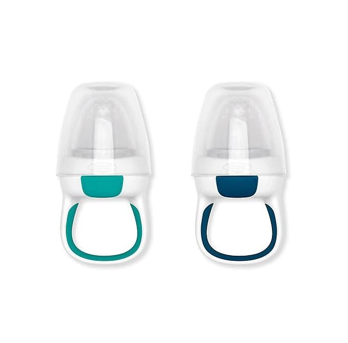 OXO Tot Silicone Self Feeder, 2-Pack, Navy/Teal, -- ANB Baby