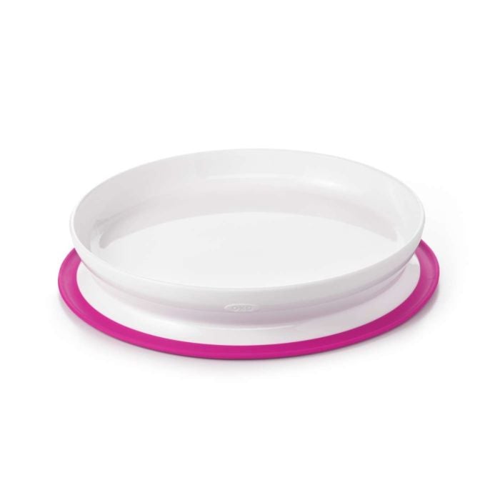OXO Tot Stick & Stay Plate, Pink, -- ANB Baby