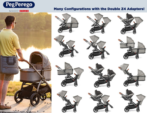 PEG PEREGO Upper and Lower Double Adapters For Z4 and YPSI Stroller - ANB Baby -$50 - $75