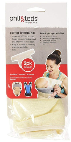 Phil and Teds V1 Carrier Bib, 2-Pack Natural - ANB Baby -100% cotton bibs