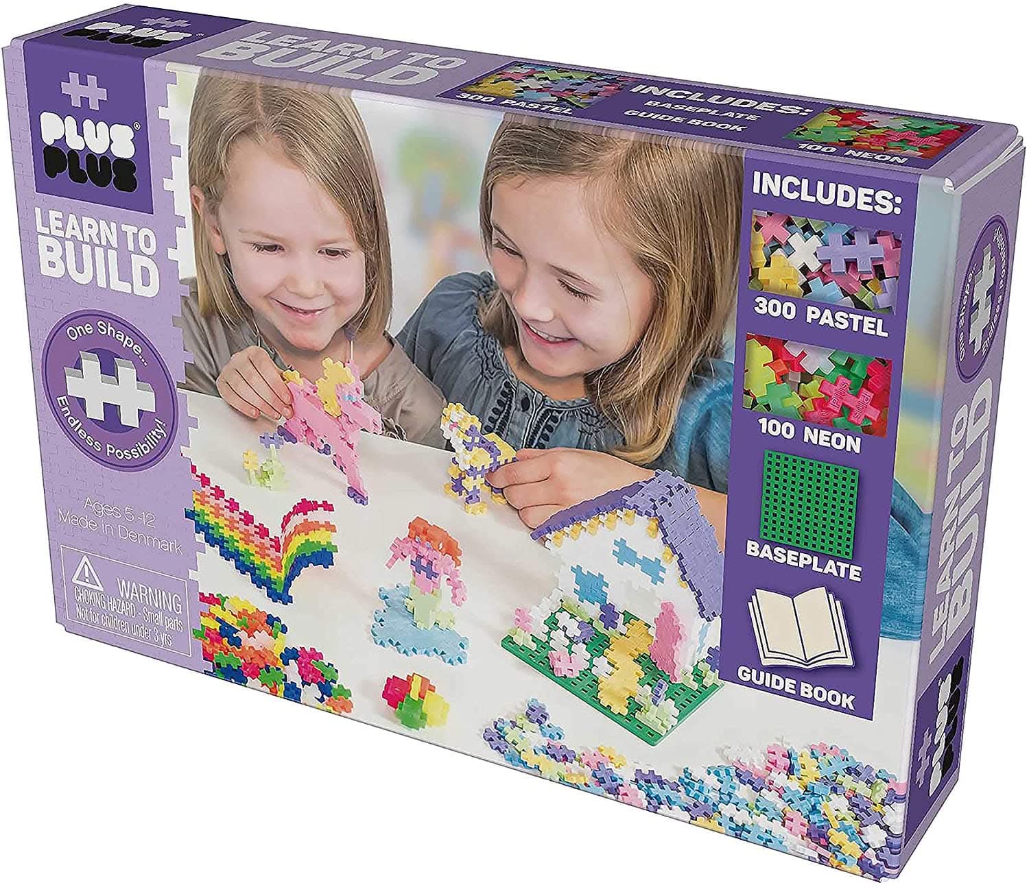 Plus-Plus Learn to Build Pastel Color Mix Puzzle Blocks, 400 Piece, -- ANB Baby