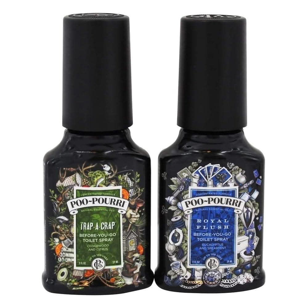 Poo-Pourri Before-You-Go Toilet Spray, Royal Flush, Trap-a-Crap Scent, 2 Pack, 2 oz.-Bath Tubs & Accessories-Poo-Pourri-ANB Baby Store