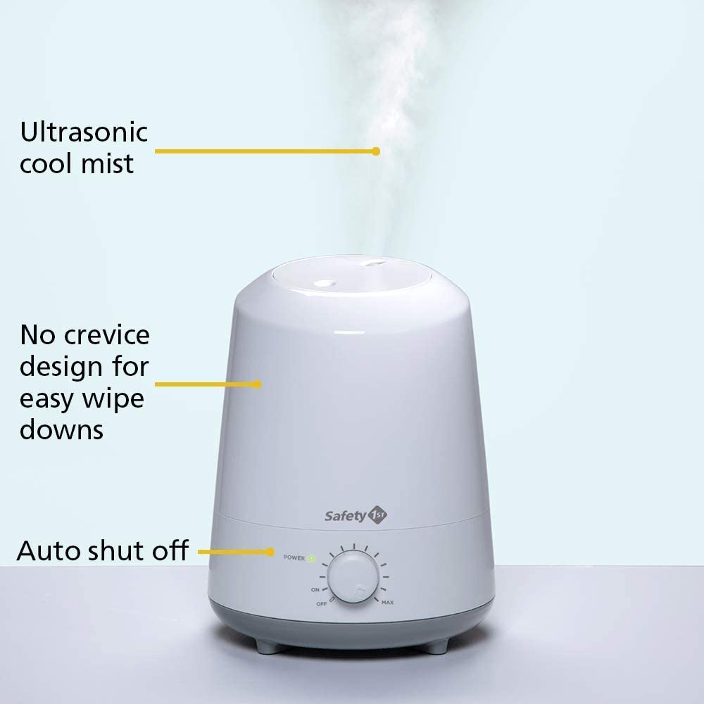 Safety 1st Stay Clean Ultrasonic Tabletop Humidifier, Small, White, -- ANB Baby