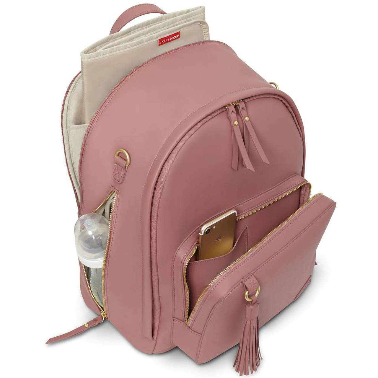 Skip Hop Greenwich Multi-Function Baby Diaper Bag Backpack, Dusty Rose - ANB Baby -$100 - $300