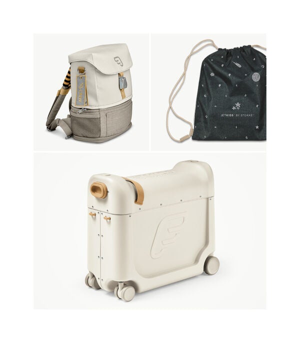Stokke Jetkids BedBox + Crew Backpack Travel Bundle, White - ANB Baby -$100 - $300