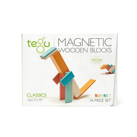 Tegu Magnetic Wooden Block Set, Sunset 14-42 Piece Sets - ANB Baby -3+ years