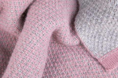 Tuwi Inti Knitted Baby Blanket, Pink / Grey - ANB Baby -$100 - $300