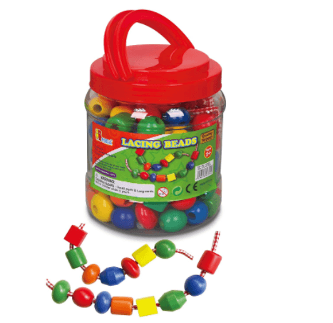 Viga Toys Wooden Lacing Beads, 90-Pieces and 5-Cords - ANB Baby -activity toy
