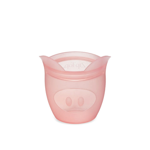Buy Zip Top Reusable Baby + Kid Snack Containers 100% Silicone, Pink Pig --  ANB Baby