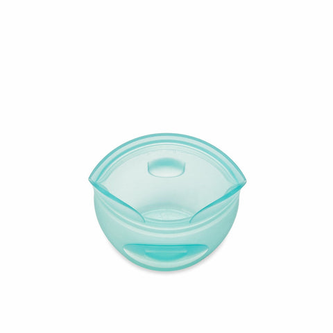 Zip Top Reusable Baby + Kid Snack Containers 100% Silicone, Teal Bear - ANB Baby -baby food container