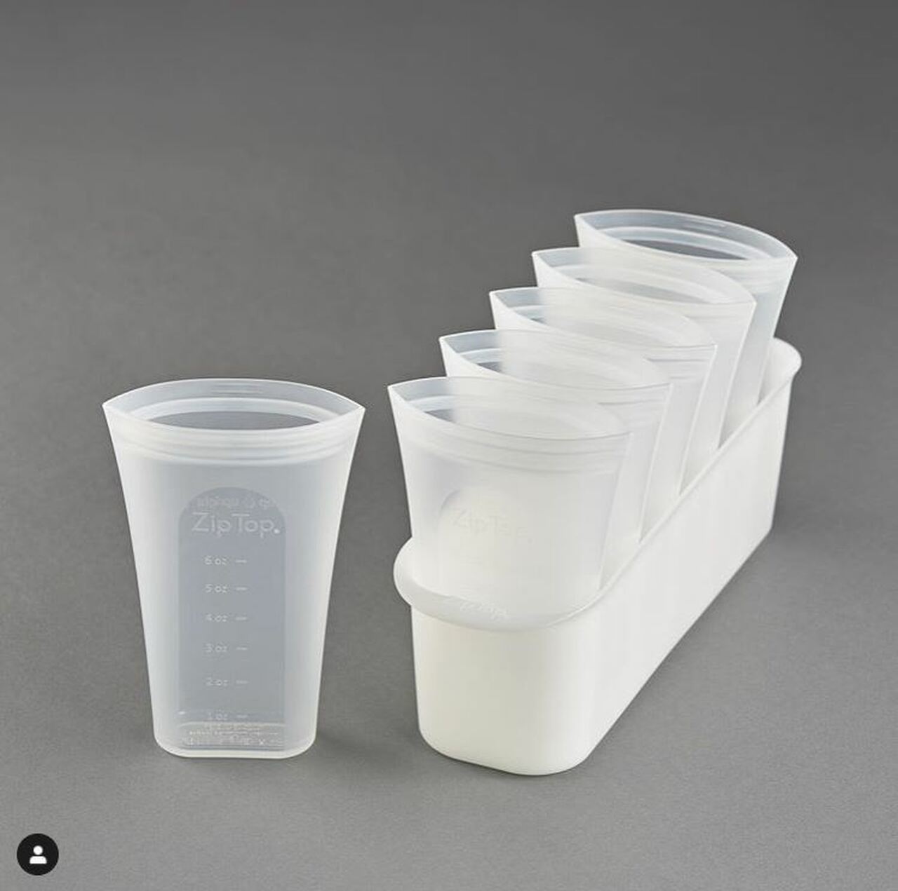 Zip Top Reusable Breast Milk Storage with Freezer Tray 100% Platinum Silicone, Bag Set of 6 - ANB Baby -$50-$75