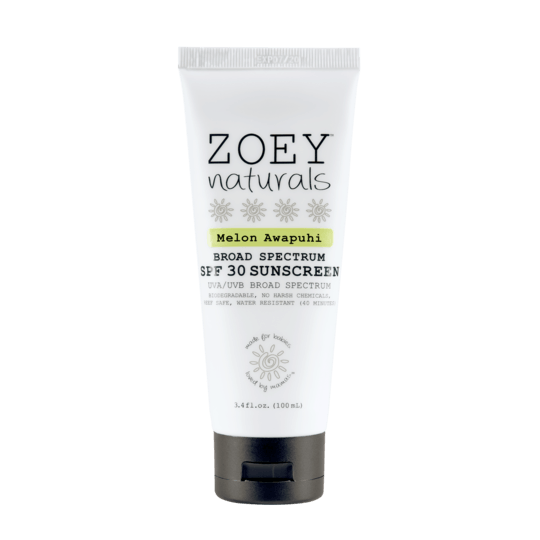 Zoey Naturals Broad Spectrum Sunscreen SPF 30 3.4 oz. Melon Awapuhi - ANB Baby -baby sunscreen